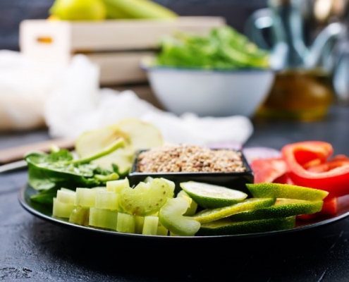 a plate of vegetables